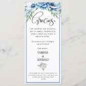 Tweetalig Dankjewel Menu Bruiloft / Eng - Spa (Achterkant)