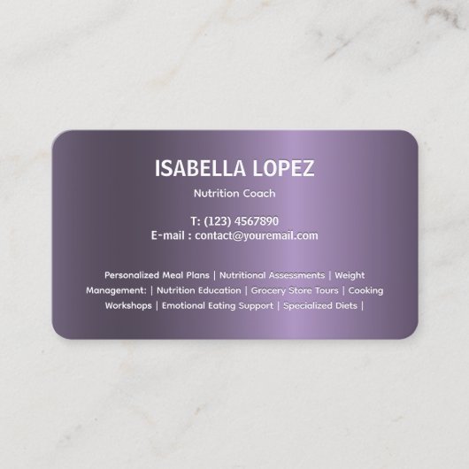 Tweetalig Engels Spaans Visitekaartje (Voorkant)