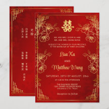 TWEETALIG Gouden Frame Rode Chinese Trouw