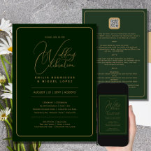 tweetalig | GREEN GOLD Wedding incl. RSVP-GEGEVENS