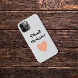 Tweetalig perzik fuzz hart gezegend bendecida Case-Mate iPhone case