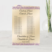 Tweetalig Quinceañera Order of Events Programma (Achterkant)