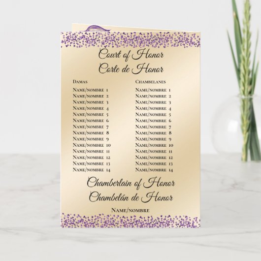 Tweetalig Quinceañera Order of Events Programma (Achterkant)