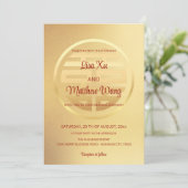 Tweetalig rood goud | Chinese bruiloft Kaart (Staand voorkant)