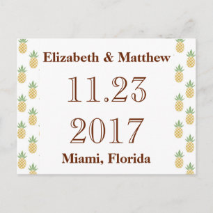 Tweetalig Save the Date Briefkaart Tropical