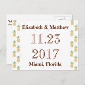 Tweetalig Save the Date Briefkaart Tropical (Voorkant / Achterkant)