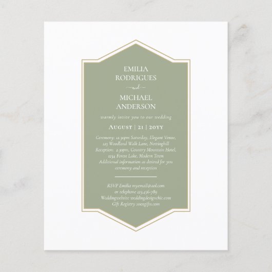 Tweetalig Spaans Huwelijk Boda Budget Bruiloft Flyer (Voorkant)