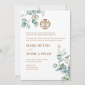 Tweetalig Vietnamees eucalyptus lied mijn bruiloft Kaart (Voorkant)