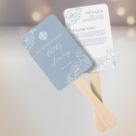 Tweetalig Vietnamees huwelijksprogramma en dank u Handwaaier