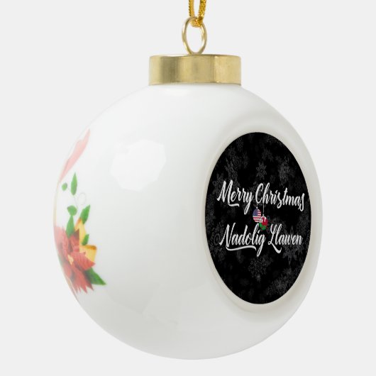 Tweetalig Welsh Amerikaans Ornament (Links)