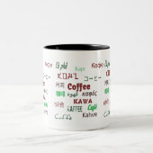 Tweetalig, zeg koffie in alle talen, leraar tweekleurige koffiemok (Center)