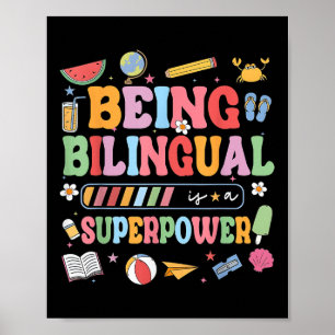 Tweetalig zijn is een leuke manier van Superpower Poster