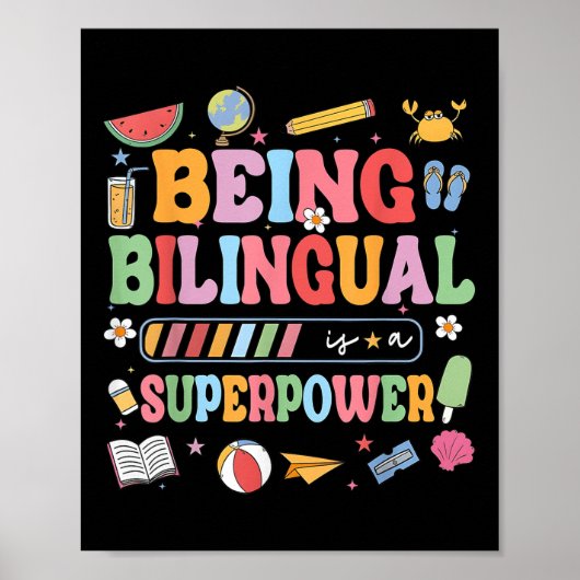 Tweetalig zijn is een leuke manier van Superpower Poster (Voorkant)