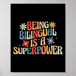 Tweetalig zijn is een superkracht Terug naar schoo Poster