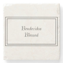 Tweetalig Zwart & Wit Spaans Bendecido Gezegend