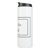 Tweetalig Zwart & Wit Spaans Bendecido Gezegend Thermosbeker (Geroteerd rechts)
