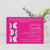 Tweetalige 2-zijdige Quinceañera Butterfly Verjaar Kaart (Staand voorkant)