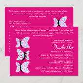 Tweetalige 2-zijdige Quinceañera Butterfly Verjaar Kaart (Voorkant / Achterkant)