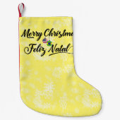 Tweetalige Braziliaanse kerststop Kleine Kerstsok (Voorkant)