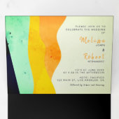 Tweetalige bruiloft - Juweel Alles in één Uitnodig Drieluik Uitnodiging (Binnenzijde eerst)