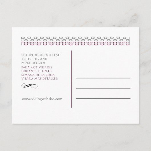 Tweetalige bruiloft Save the Date Briefkaart (Achterkant)