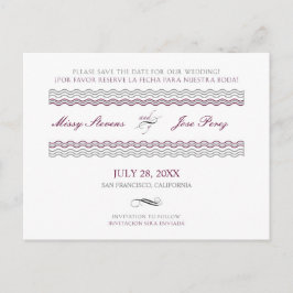 Tweetalige bruiloft Save the Date Briefkaart