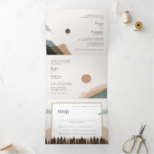 Tweetalige bruiloft uitnodiging landschap alles in (Binnen)