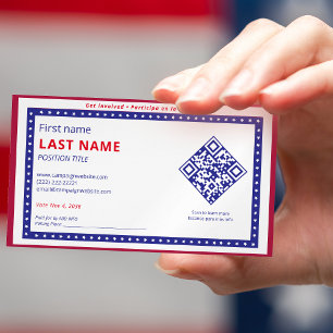 Tweetalige campagne Kiezer Contact GOTV Info QR Co Magnetisch Visitekaartje