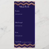 Tweetalige Chic Roos Gold Wedding Menu (Achterkant)