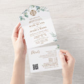 Tweetalige Chinese Eucalyptus Traditioneel All In One Uitnodiging (Afscheurbaar)