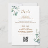 Tweetalige Chinese Eucalyptus Traditionele bruilof Kaart (Achterkant)