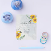 Tweetalige Economische Trouwkaart Zonnebloemen Flyer (Enkel)