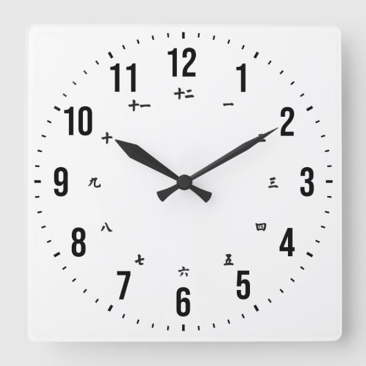 Tweetalige Engelse/Japanse klok (Voorkant)