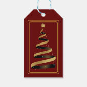 Tweetalige Feliz Navidad Kerst Rood en Gouden Cadeaulabel (Achterkant)