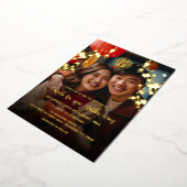 TWEETALIGE foto rood goud Chinese bruiloft Folie Uitnodiging (Gedraaid)