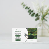 tweetalige gazon service business visitekaartje (Staand voorkant)