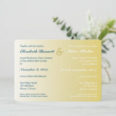 Tweetalige Gold Ombre bruiloft uitnodiging (Staand voorkant)