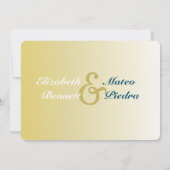 Tweetalige Gold Ombre bruiloft uitnodiging (Achterkant)