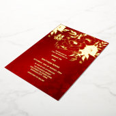 TWEETALIGE Gouden Rozen Chinees Bruiloft Folie Uitnodiging (Gedraaid)