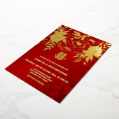 TWEETALIGE Gouden Rozen Chinees Bruiloft Folie Uitnodiging (Gedraaid)