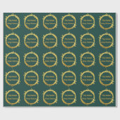 Tweetalige Groene Gouden Feliz Navidad Kerstmis Cadeaupapier (Vlak)