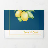 Tweetalige huwelijksuitnodiging - Citroenen in één Drieluik Uitnodiging (Cover)