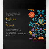 Tweetalige huwelijksuitnodiging - Fiesta All in On Drieluik Uitnodiging (Binnenkant midden)