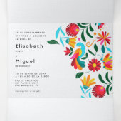 Tweetalige huwelijksuitnodiging - Flora All in One Drieluik Uitnodiging (Binnenkant midden)