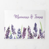 Tweetalige huwelijksuitnodiging - Lavendel alles i Drieluik Uitnodiging (Cover)