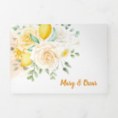 Tweetalige huwelijksuitnodiging - Lemon All in One Drieluik Uitnodiging (Cover)