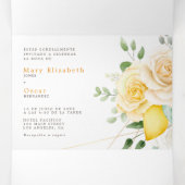 Tweetalige huwelijksuitnodiging - Lemon All in One Drieluik Uitnodiging (Binnenkant midden)