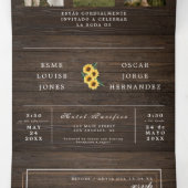 Tweetalige huwelijksuitnodiging - Rustieke foto's Drieluik Uitnodiging (Binnenkant midden)