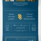 Tweetalige huwelijksuitnodiging - Zonnebloem foto' Drieluik Uitnodiging (Binnenkant midden)