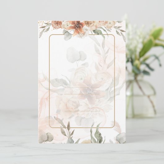 Tweetalige Invitación de Boda Boho Sjabloon Kaart (Staand voorkant)